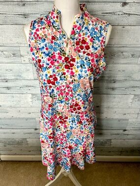 Sleeveless Floral A-Line Dress in Multicolor